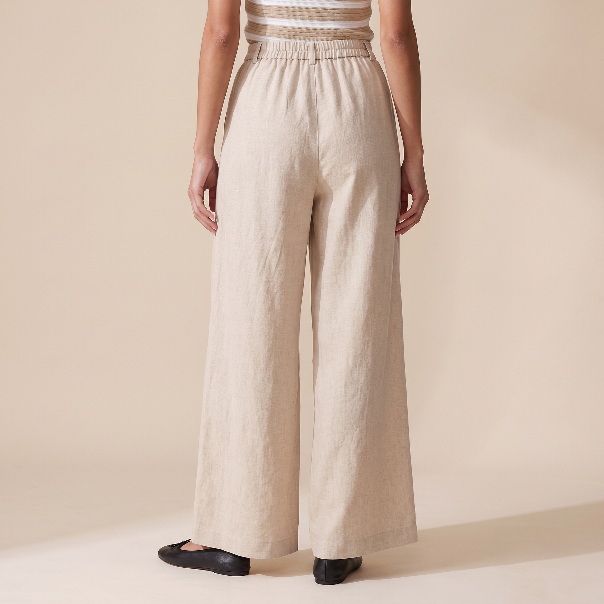 Sunoire avital linen pants bottom back crop 01
