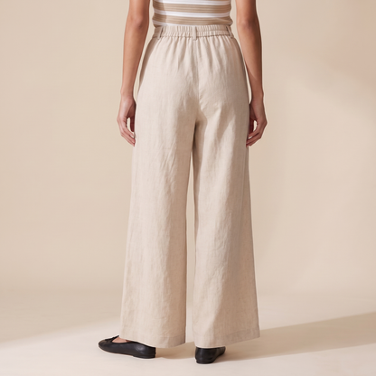 Sunoire avital linen pants bottom back crop 01