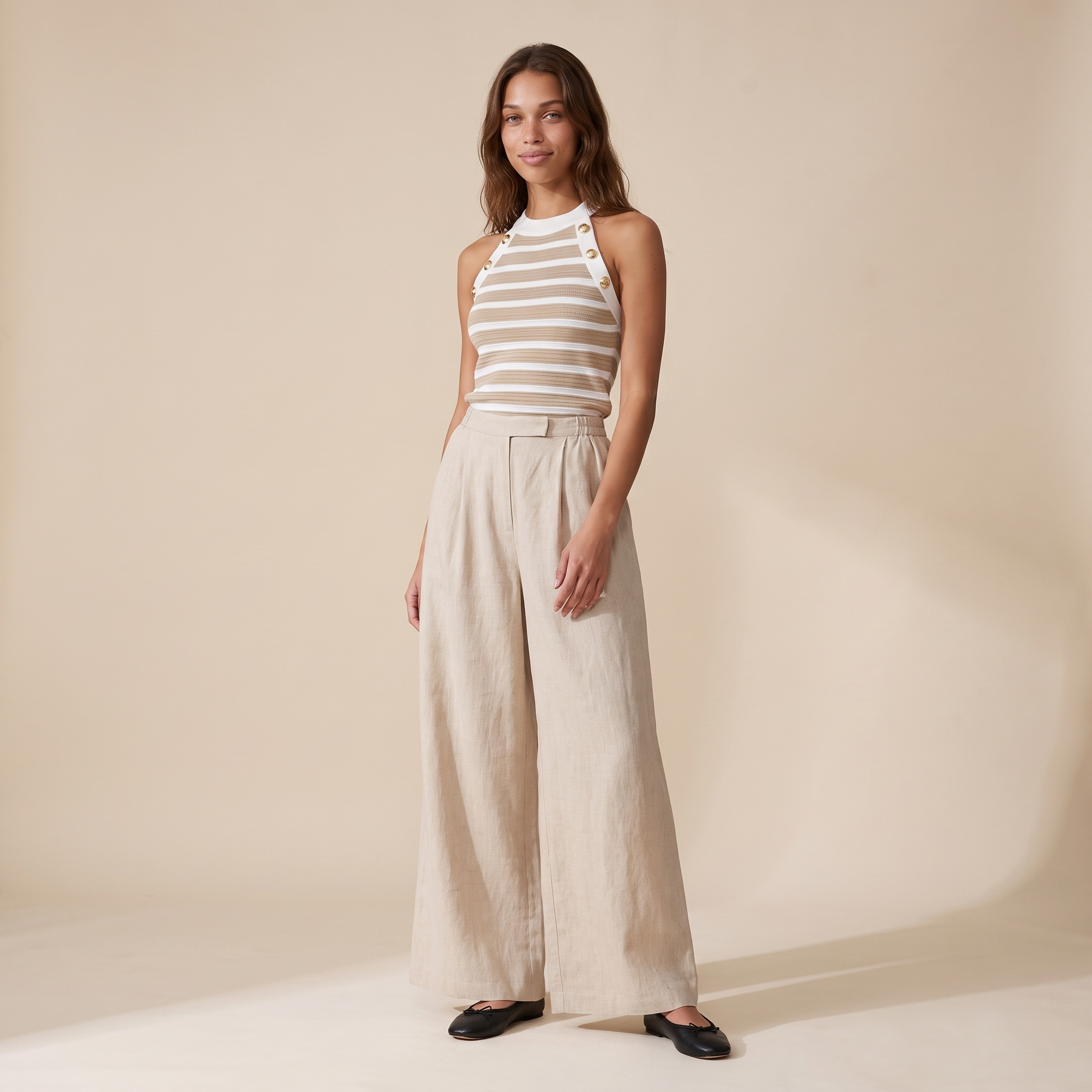 Sunoire avital linen pants front hero 01