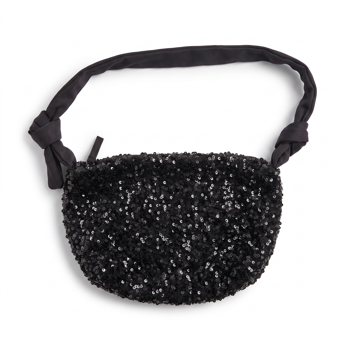 Sunoire bag 02 sequin hobo colorway black garment flatlay 01