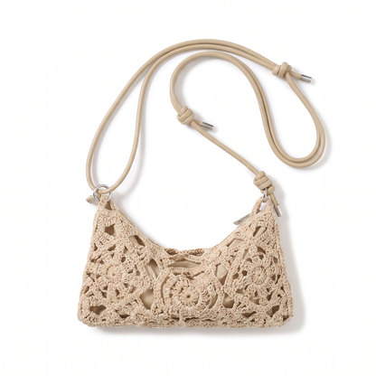 Sunoire bag 03 crochet clutch colorway flat beige garment flatlay 01