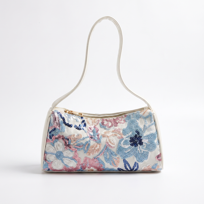 Sunoire bag 05 underarm girls colorway blue floral garment flatlay 01