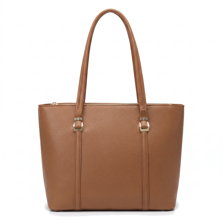 Women's Tote Bag – Black Everyday Casual Shopper Tote — Camel