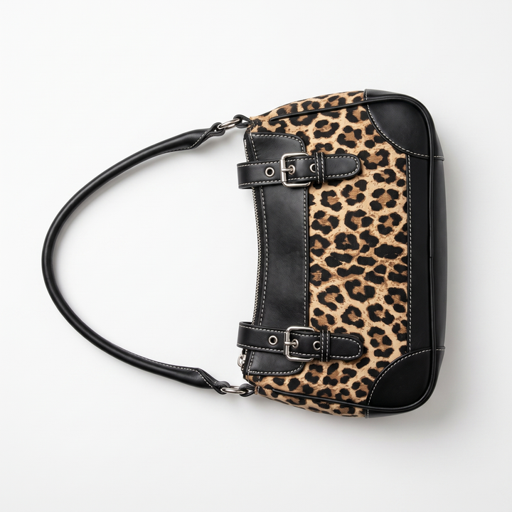 Women's Baguette Bag – Leopard Everyday Casual Shoulder Bag