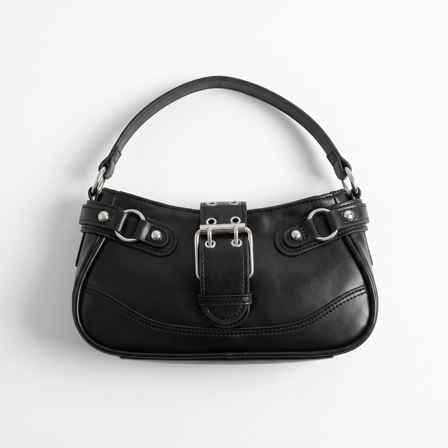 Sunoire bag 10 leopard baguette colorway black garment flatlay 01