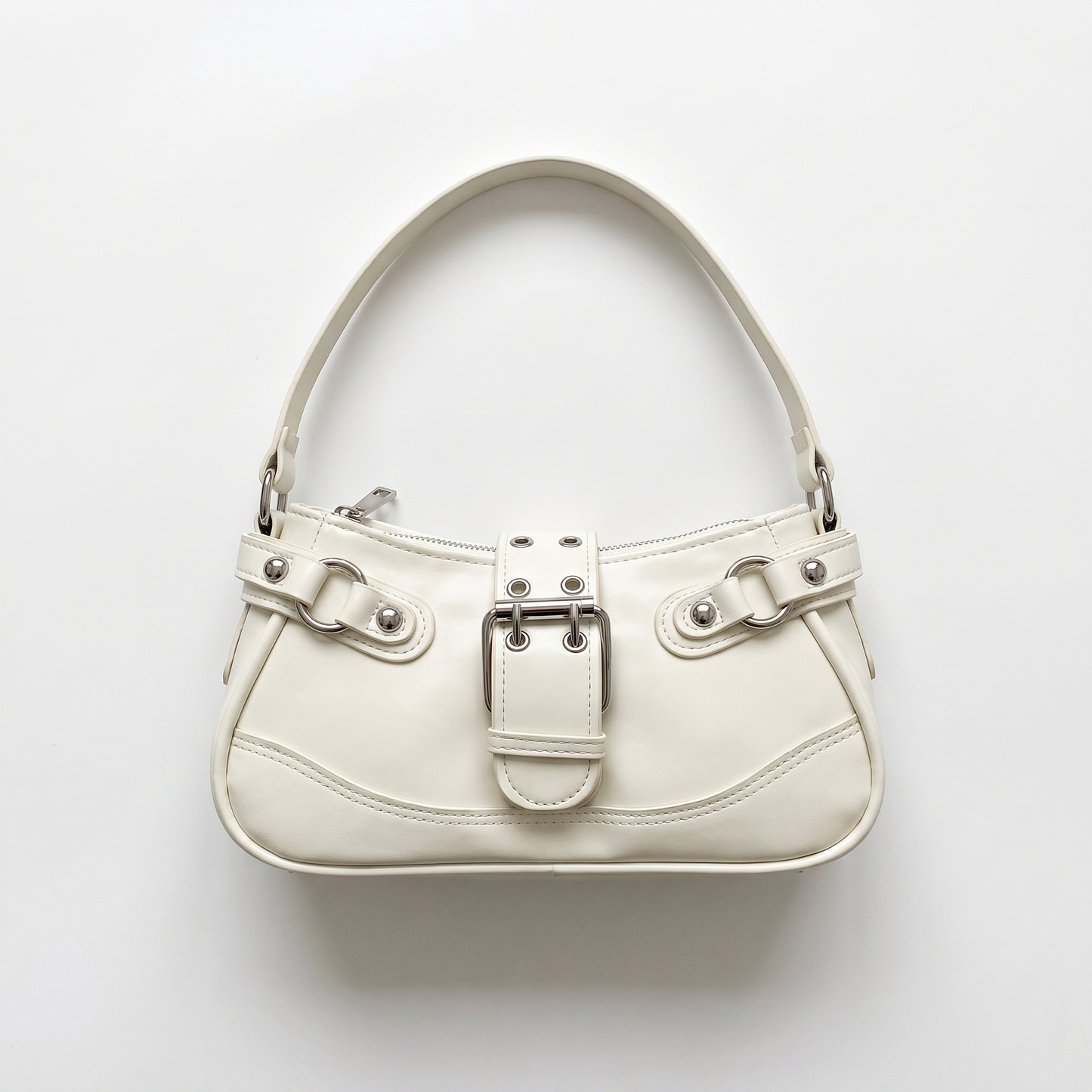 Sunoire bag 10 leopard baguette colorway white garment flatlay 01