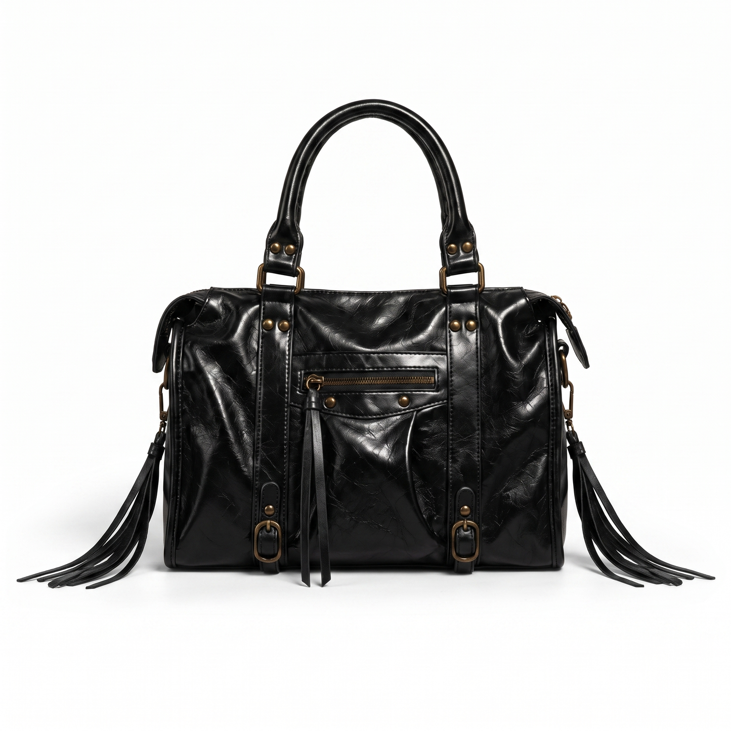 Women's Fringe Crossbody Bag – Black Everyday Casual Crossbody Purse