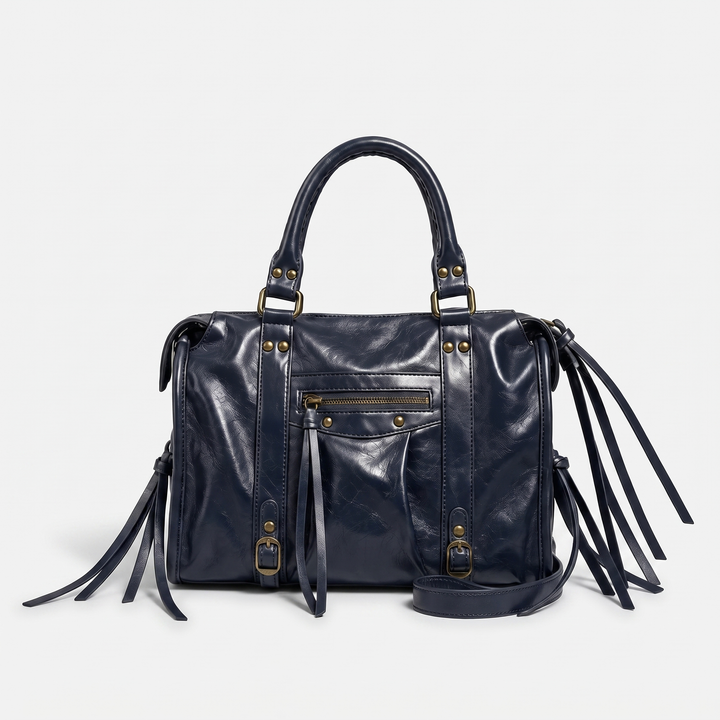 Sunoire bag 12 biker mini tote colorway blue garment flatlay 01