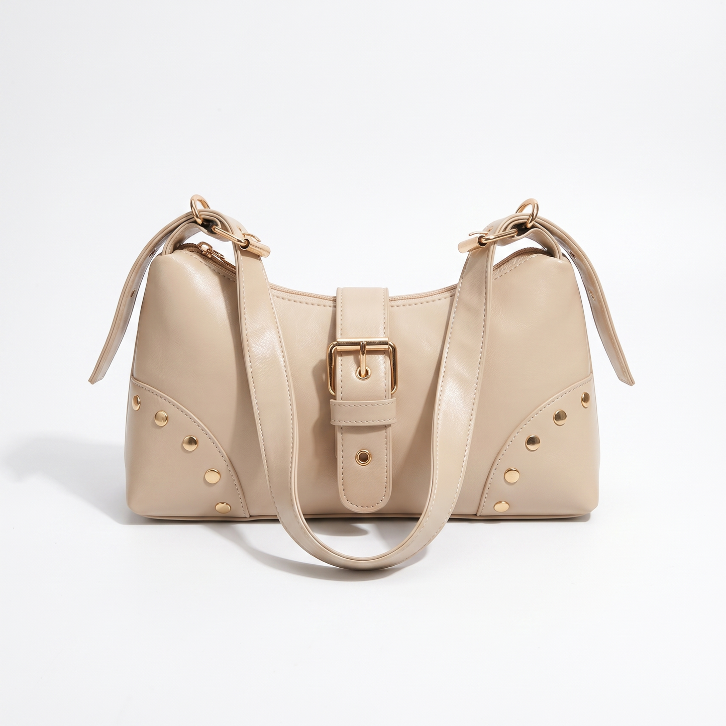 Sunoire bag 14 y2k studded shoulder colorway beige garment flatlay 01