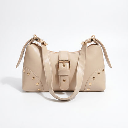 Sunoire bag 14 y2k studded shoulder colorway beige garment flatlay 01