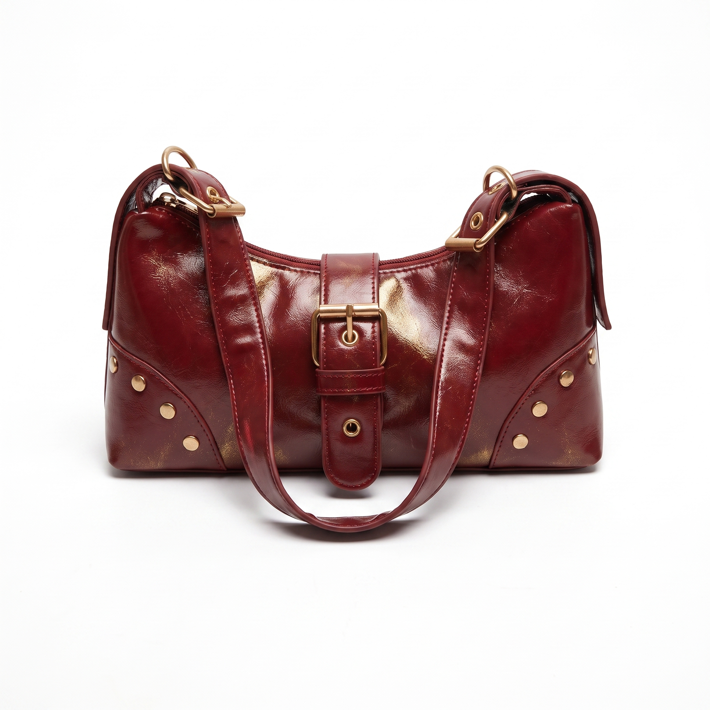 Sunoire bag 14 y2k studded shoulder colorway red garment flatlay 01