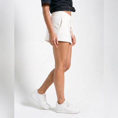 Sunoire bayside cotton tie waist micro skort bottom side crop 01