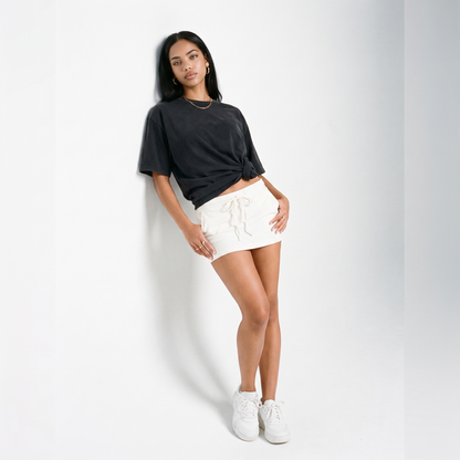 Sunoire bayside cotton tie waist micro skort front hero 01