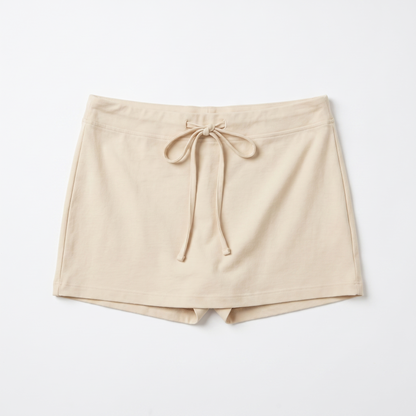 Sunoire bayside cotton tie waist micro skort garment flatlay 01
