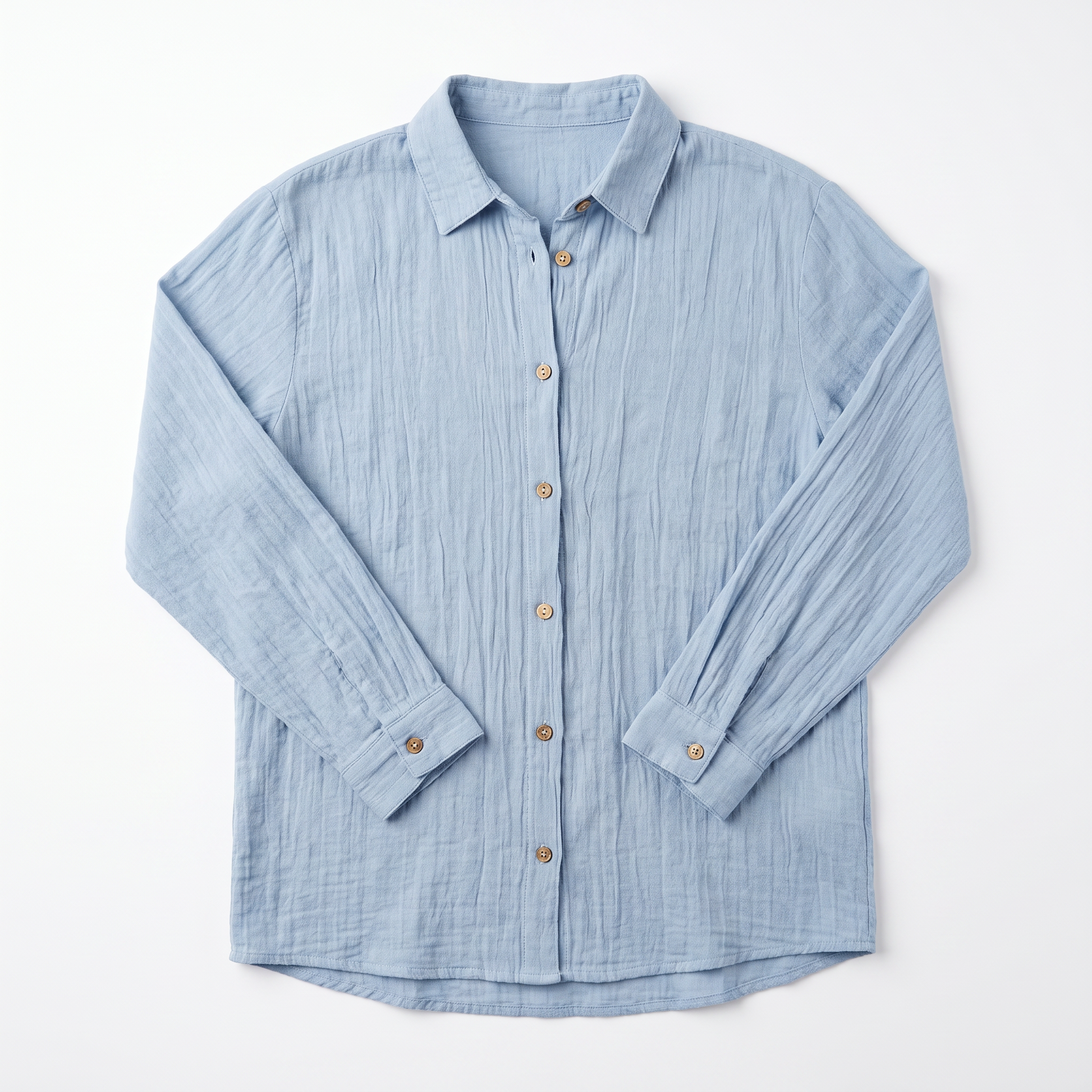 Sunoire bea womens linen oversized button down collared shirt garment flatlay 01