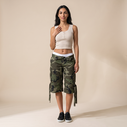 Sunoire bernice camo camo print shorts front hero 01