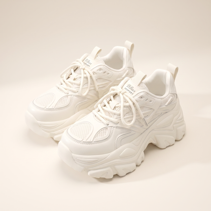 Sunoire bernice white sneakers pair flatlay white