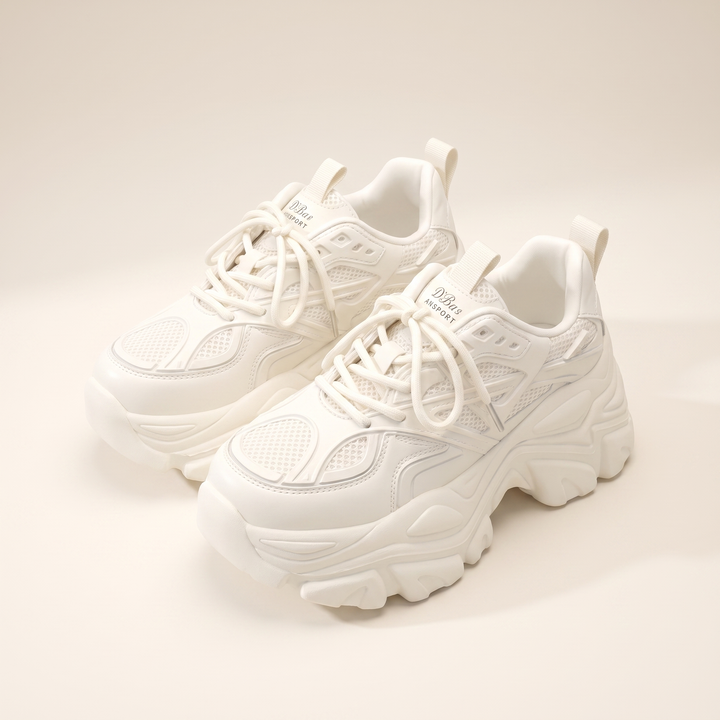 Sunoire bernice white sneakers pair flatlay white