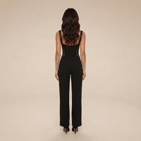 Sunoire black corset jumpsuit back view 01