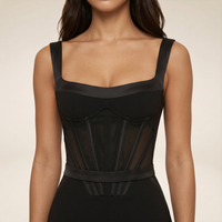 Sunoire black corset jumpsuit detail 01