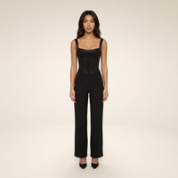 Sunoire black corset jumpsuit front hero 01