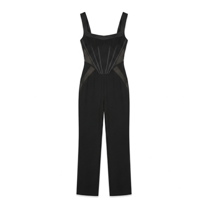 Sunoire black corset jumpsuit mannequin black 01