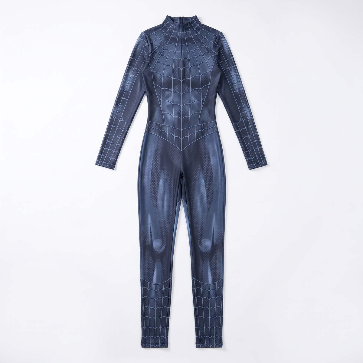 Sunoire black web print catsuit garment flatlay 01
