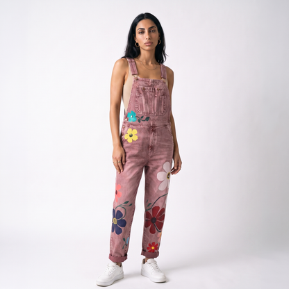 Sunoire bloemen tuinbroek jumpsuit rosie colorway pink front hero 01