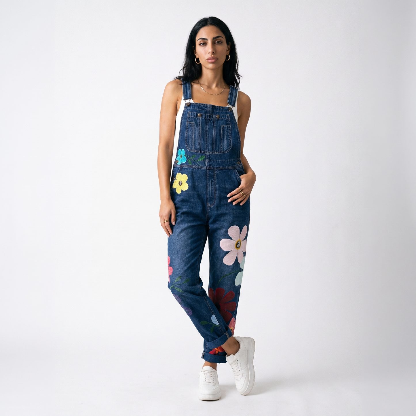 Sunoire bloemen tuinbroek jumpsuit rosie front hero 01