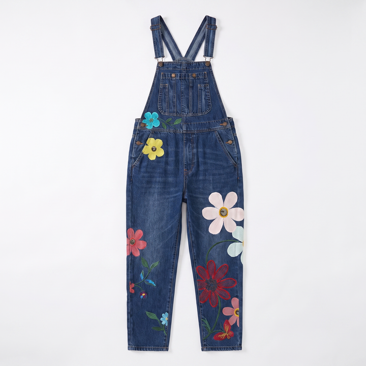 Sunoire bloemen tuinbroek jumpsuit rosie garment flatlay 01