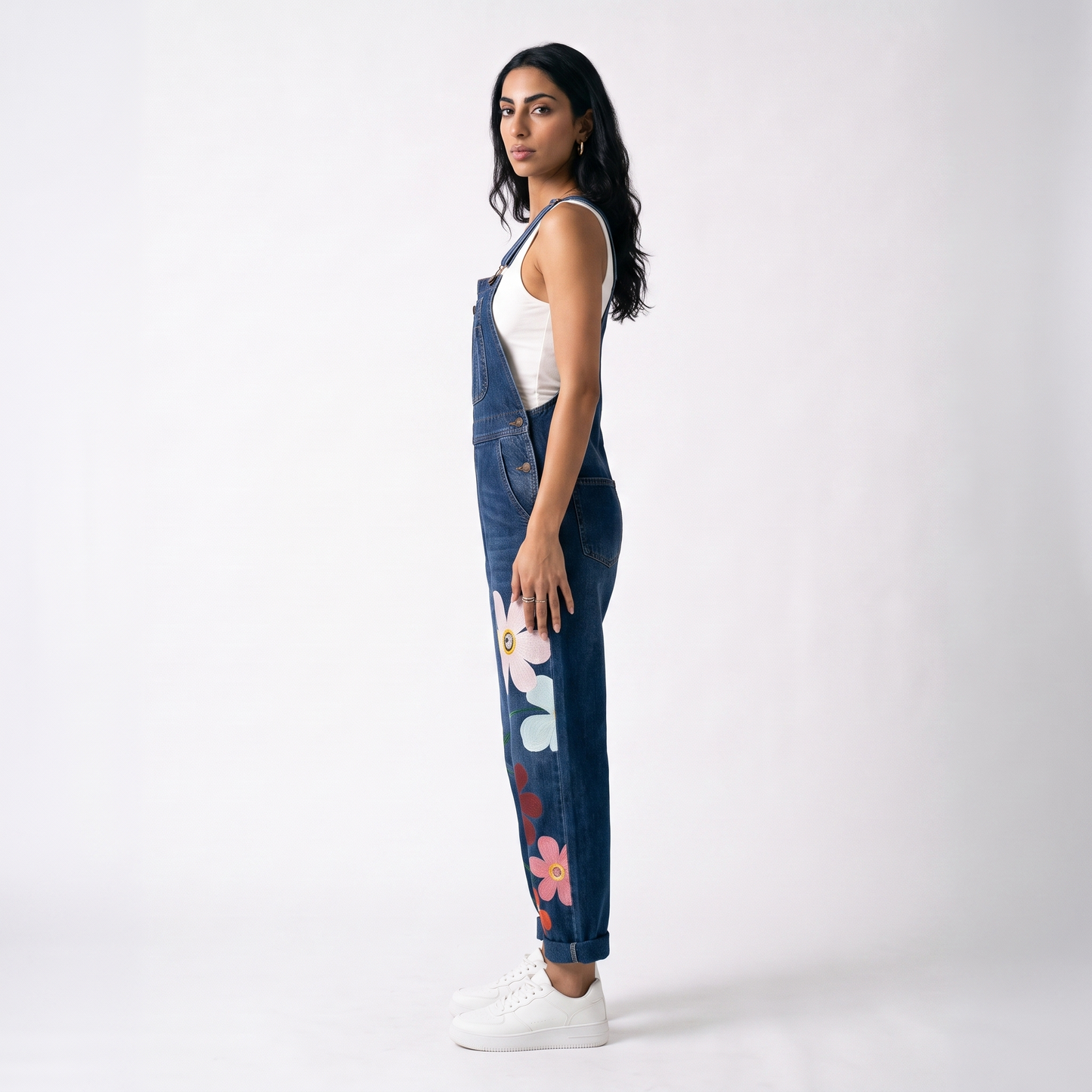 Sunoire bloemen tuinbroek jumpsuit rosie side view 01