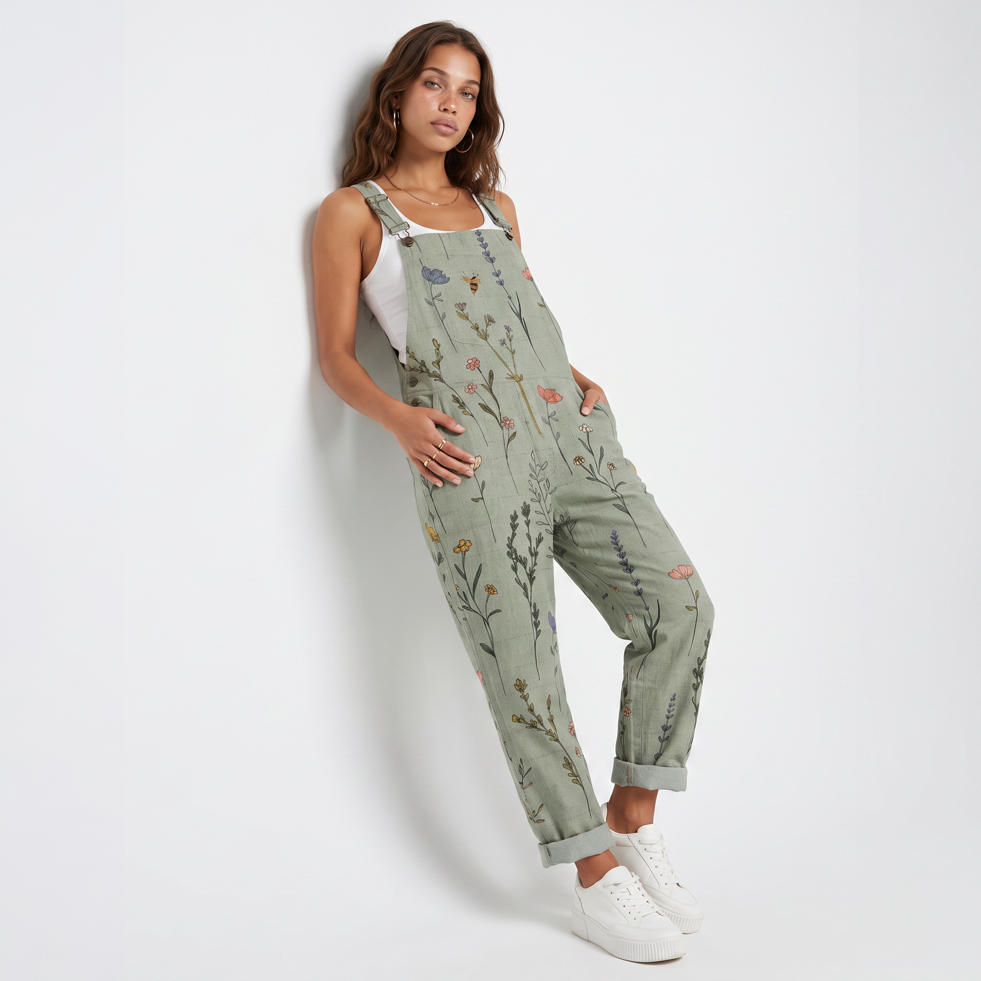 Sunoire bloemenprint tuinbroek dames mila front hero 01
