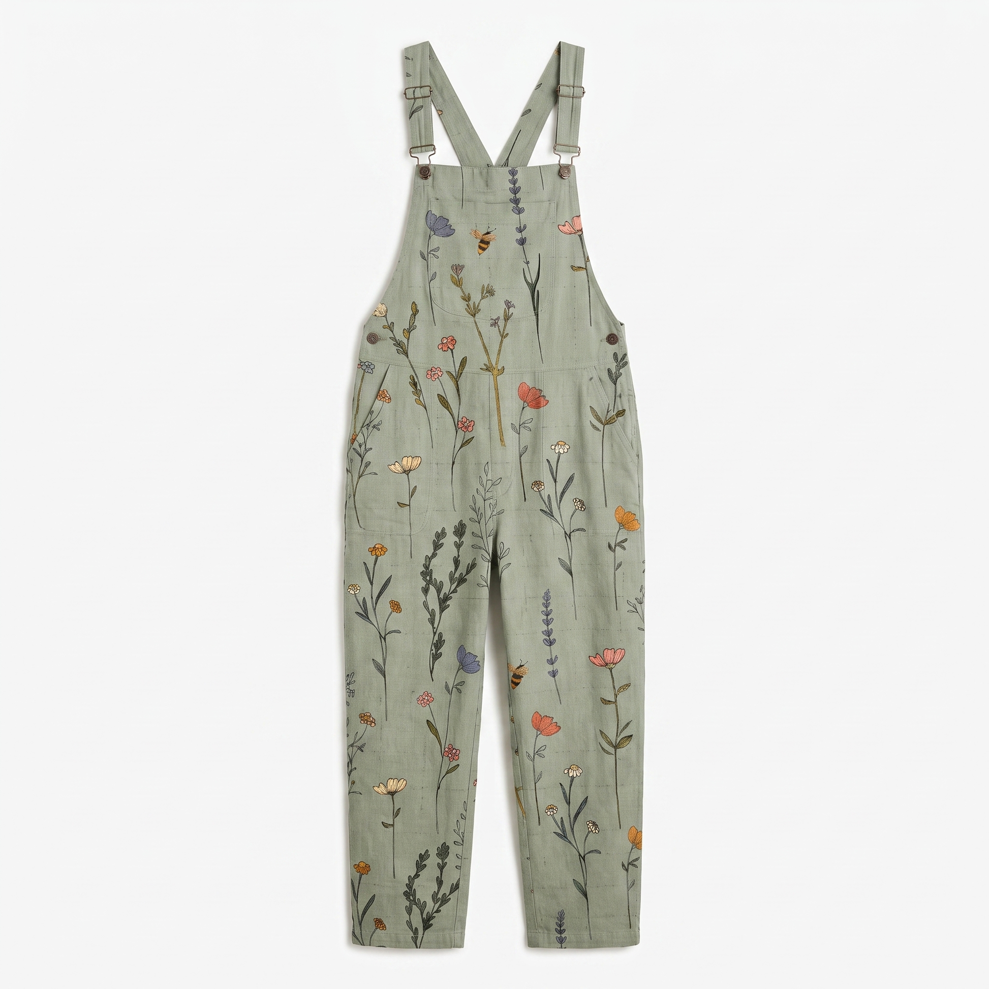 Sunoire bloemenprint tuinbroek dames mila garment flatlay 01