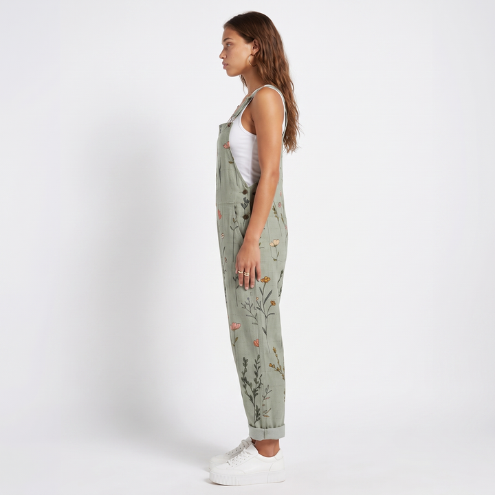 Sunoire bloemenprint tuinbroek dames mila side view 01