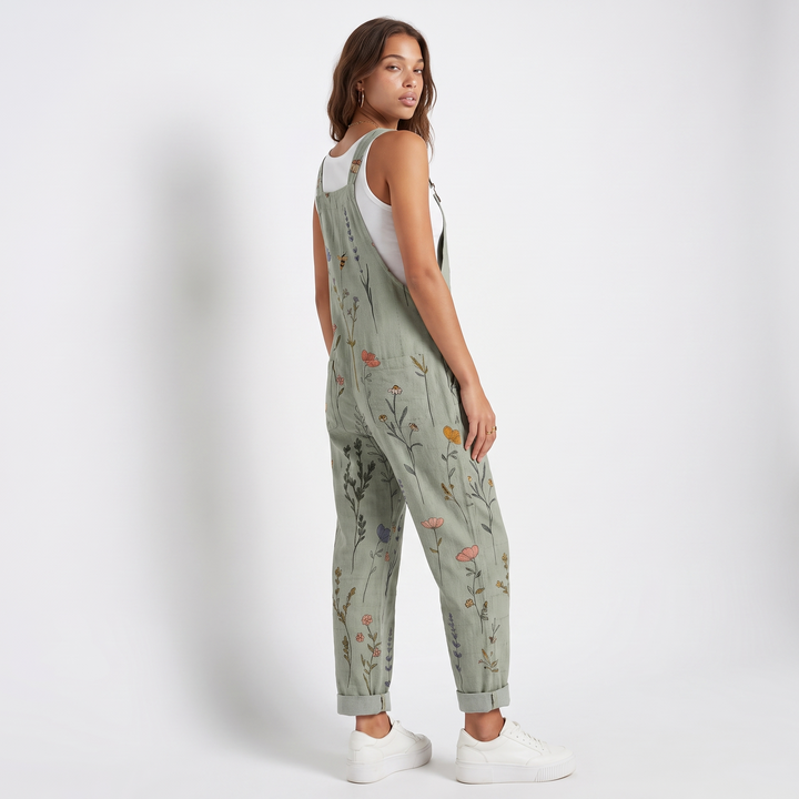 Sunoire bloemenprint tuinbroek dames mila three quarter 01