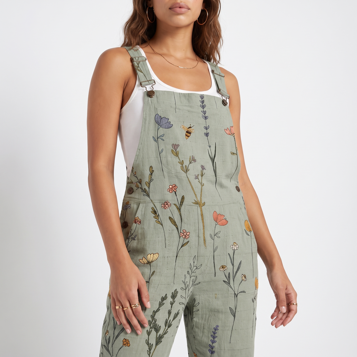 Sunoire bloemenprint tuinbroek dames mila torso crop 01