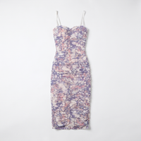 Sunoire caprice midi dress multi butterfly wing garment flatlay 01