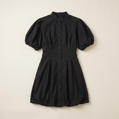 Sunoire carmen black dress garment flatlay 01