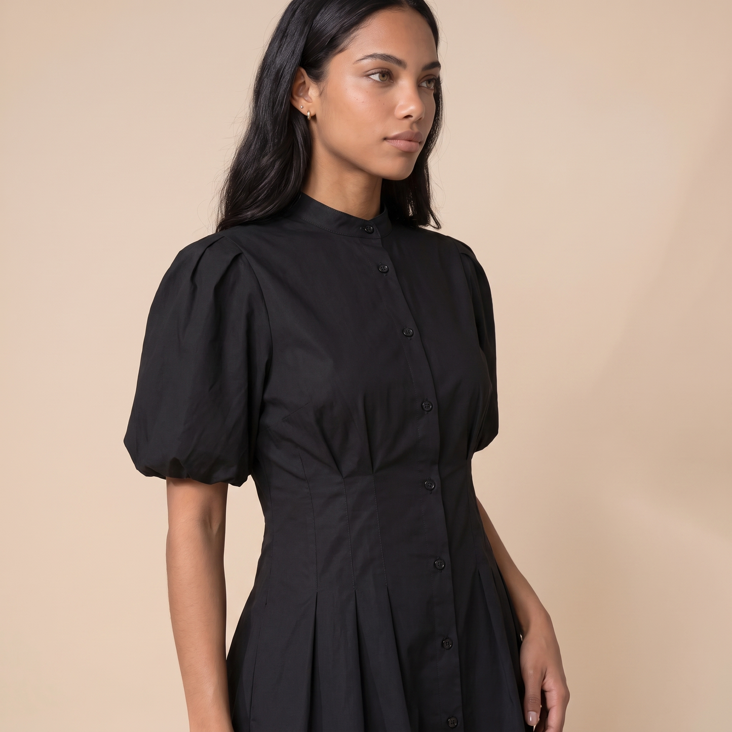 Sunoire carmen black dress worn detail 01