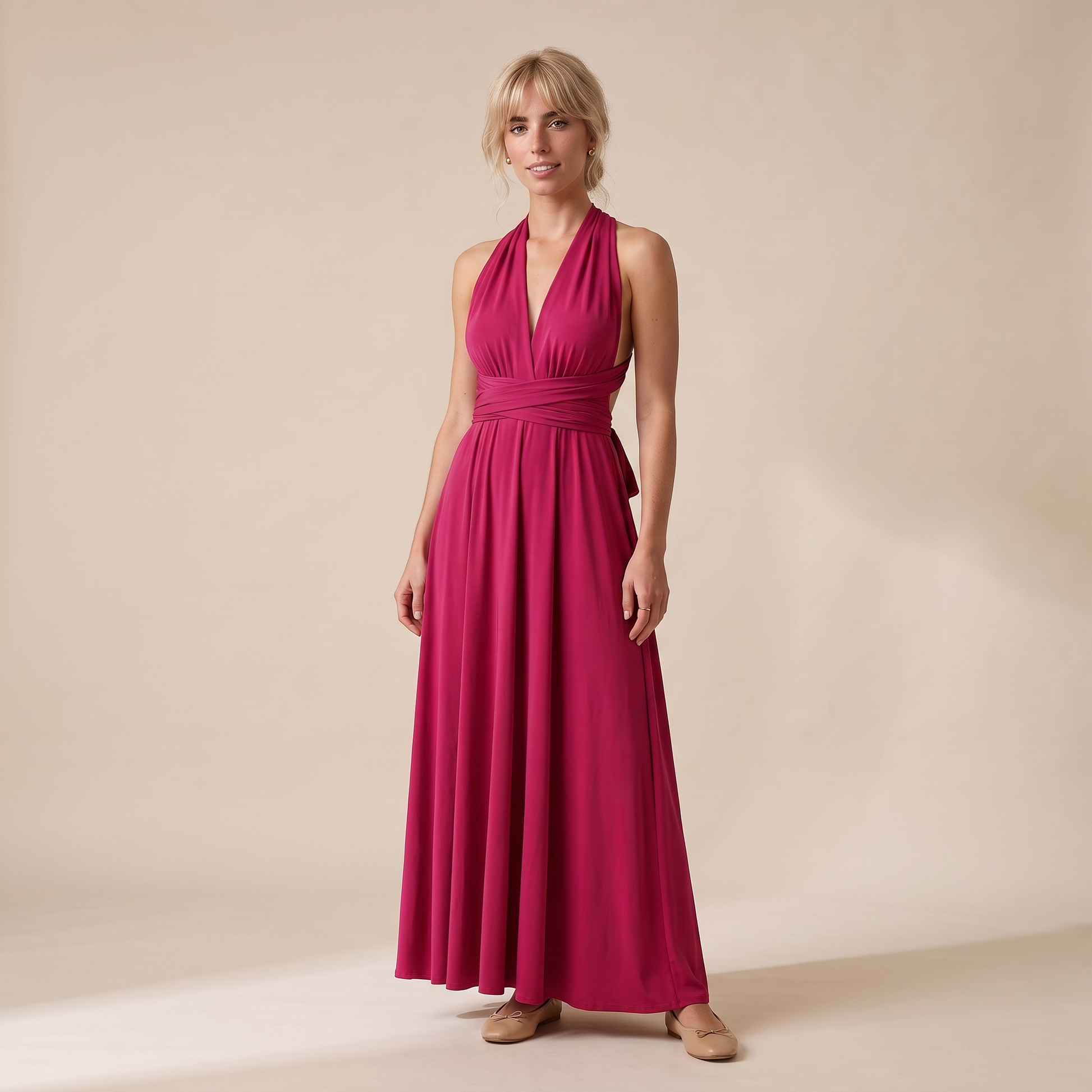 Sunoire carmen dress colorway beige front hero 01