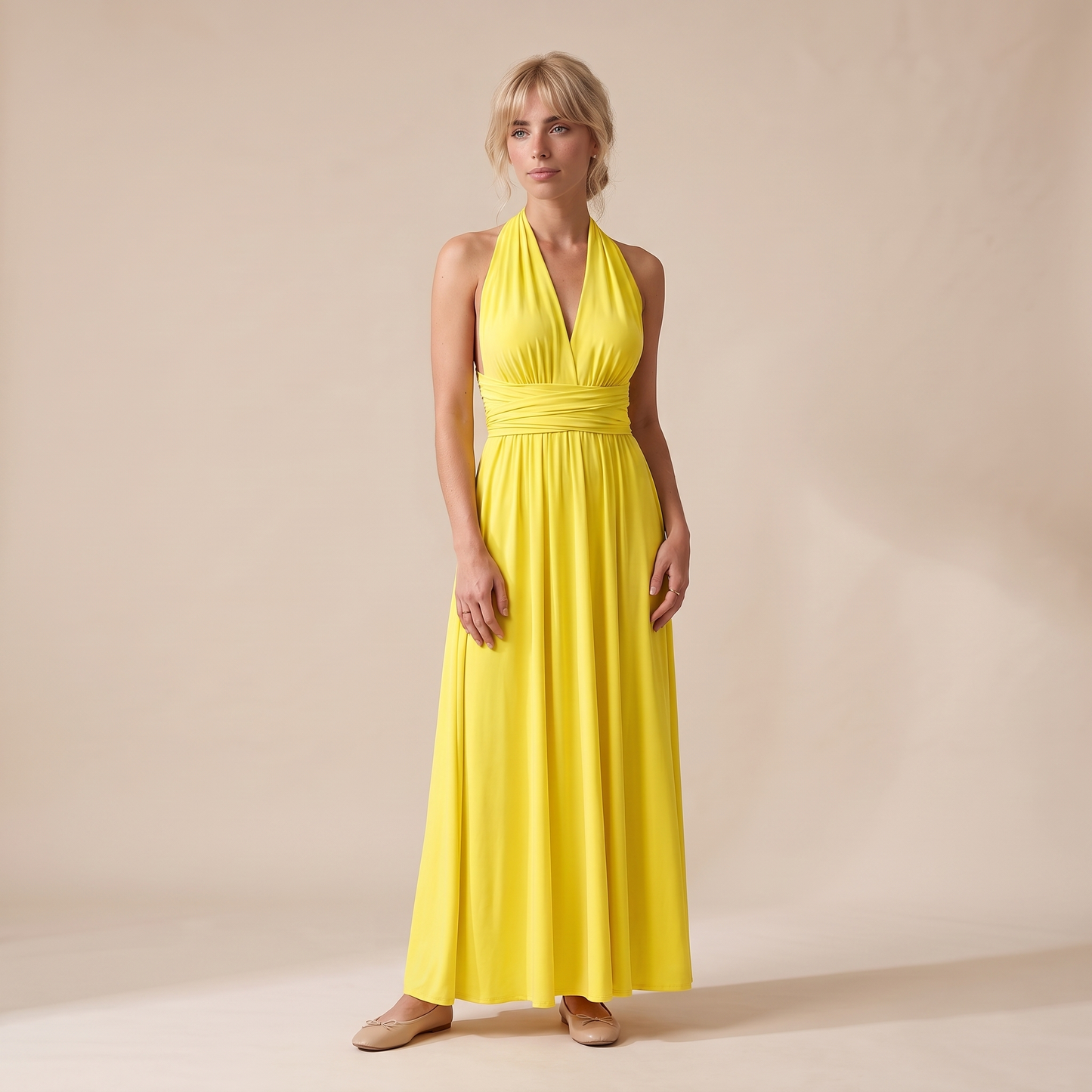 Sunoire carmen dress colorway yellow front hero 01