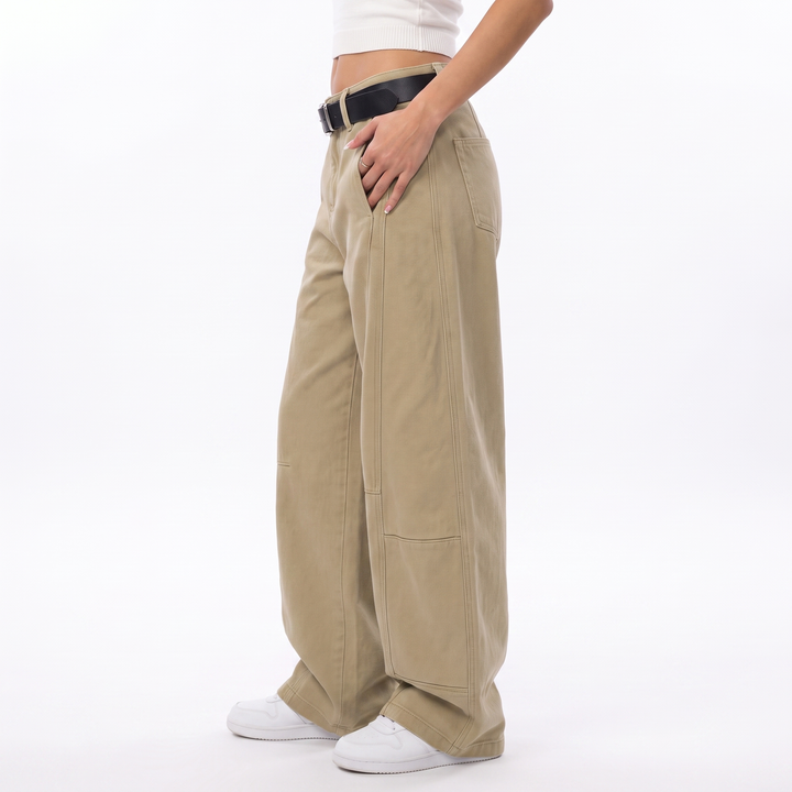 Sunoire casual denim straight cargo pants mid rise streetwear chinese vintage belt simple trendy retro summer bottom side crop 01