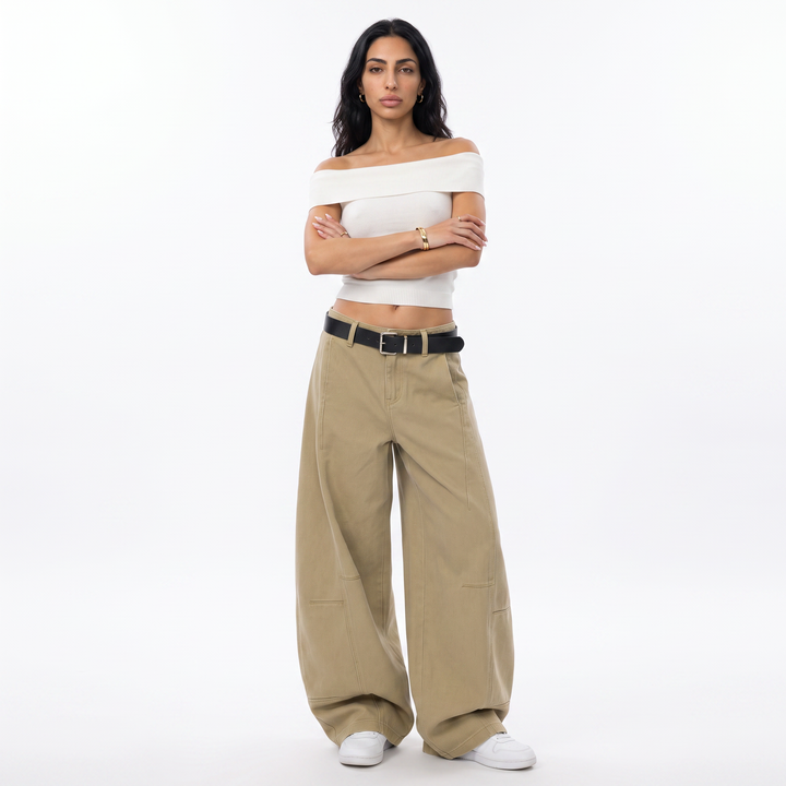 Sunoire casual denim straight cargo pants mid rise streetwear chinese vintage belt simple trendy retro summer front hero 01