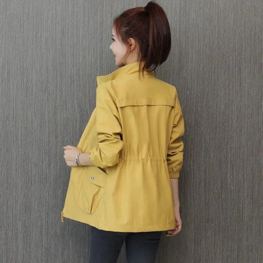 Women’s Lightweight Waterproof Trench Coat in Yellow