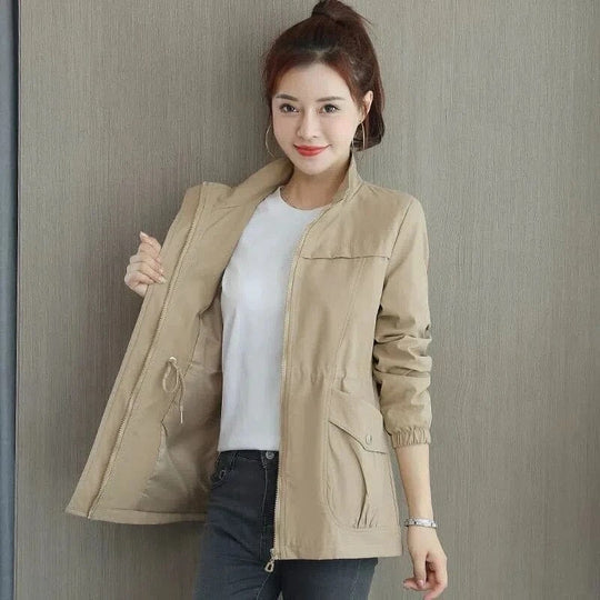Women’s Lightweight Waterproof Trench Coat in Khaki