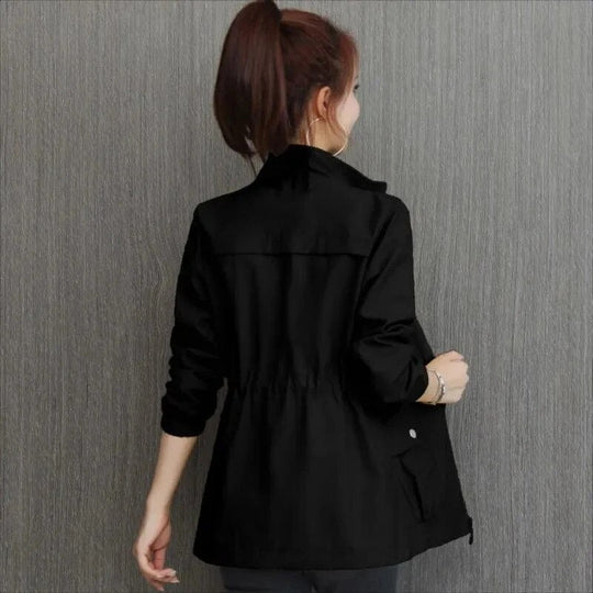Women’s Lightweight Waterproof Trench Coat in Black