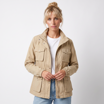 Sunoire catherine women s lightweight waterproof trench coat colorway khaki front crop 01