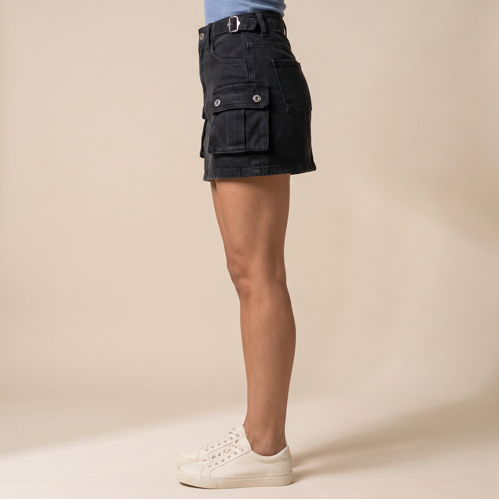 Sunoire celeste black denim skirt bottom side crop 01