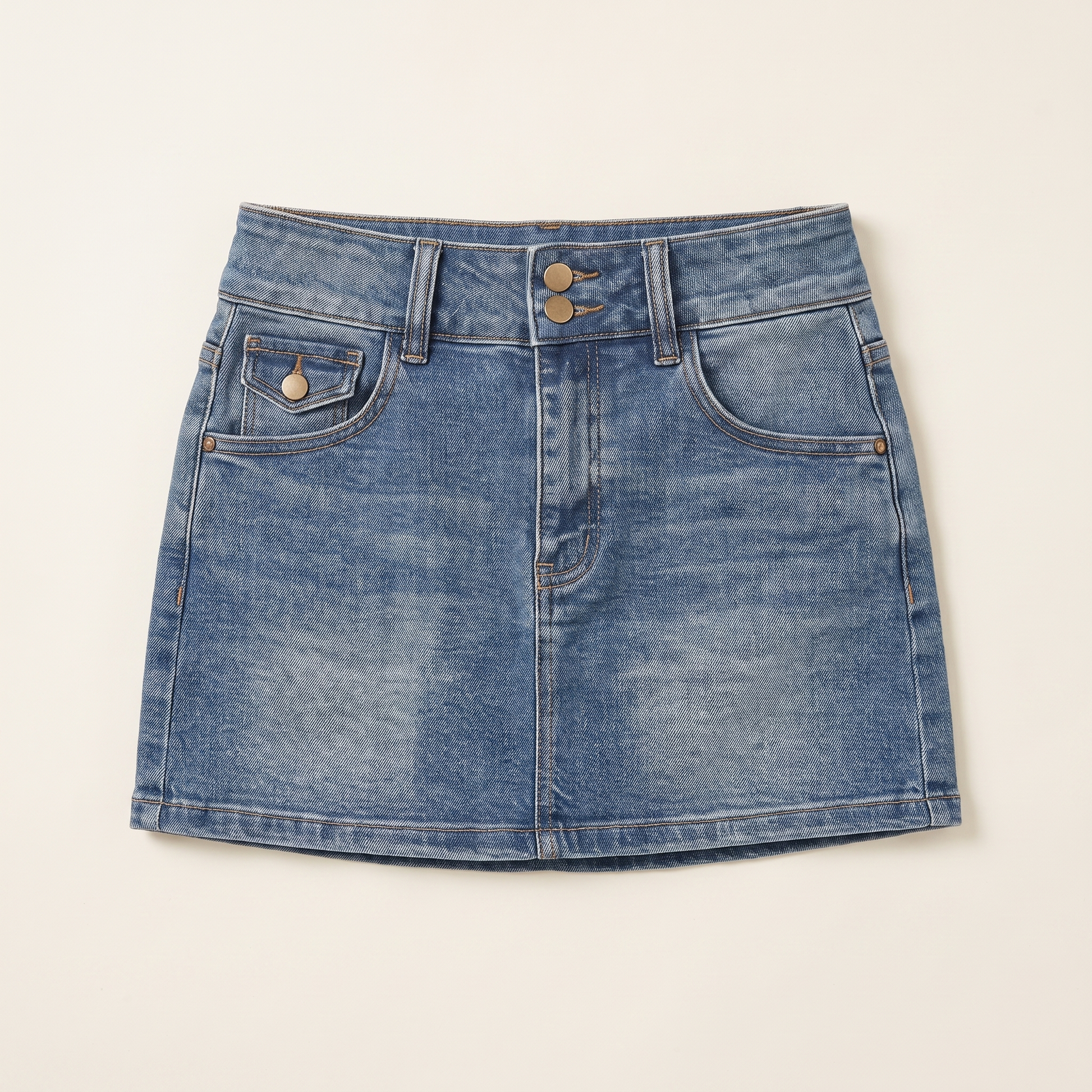 Sunoire celeste blue denim set garment flatlay 01
