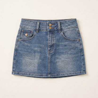 Sunoire celeste blue denim set garment flatlay 01